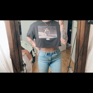 Cute and vintage baby yoda croptop